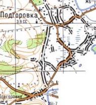 Топографічна карта Підгорівки