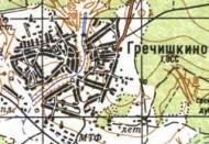 Topographic map of Grechyshkyne