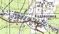 Topographic map of Kudryashivka