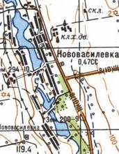 Топографическая карта Нововасилевки
