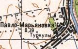 Топографическая карта Павло-Марьяновки