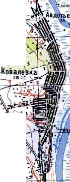 Topographic map of Kovalivka
