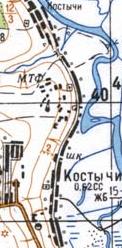 Топографічна карта Костичів
