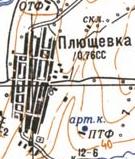 Topographic map of Plyuschivka