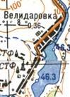 Топографическая карта Велидаровки