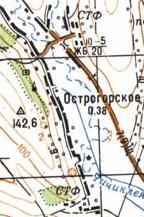 Topographic map of Ostrogirske