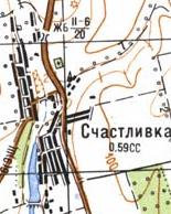 Topographic map of Schaslyvka