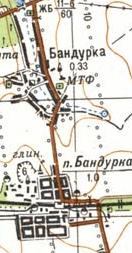 Topographic map of Bandurka