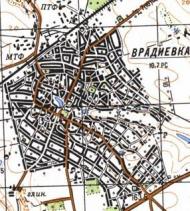 Топографическая карта Врадиевки