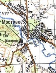 Topographic map of Mostove