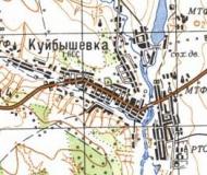 Топографічна карта Куйбишевки