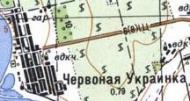 Topographic map of Chervona Ukrayinka