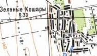 Topographic map of Zeleni Koshary