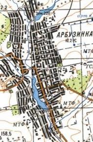 Topographic map of Arbuzynka