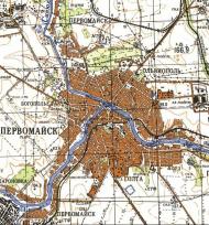 Топографическая карта Первомайска