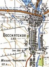 Topographic map of Vozsiyatske