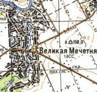 Topographic map of Velyka Mechetnya