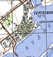 Топографическая карта Сергеевки