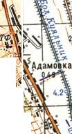 Топографическая карта Адамовки