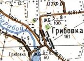 Topographic map of Grybivka