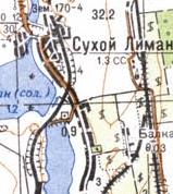 Topographic map of Sukhyy Lyman