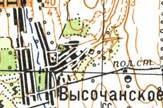 Topographic map of Vysochanske