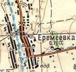 Топографическая карта Еремеевки