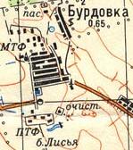 Topographic map of Burdivka
