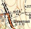 Topographic map of Shemetove