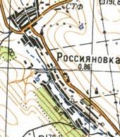 Топографическая карта Россияновки