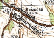 Topographic map of Shymkove