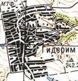 Topographic map of Gyderym