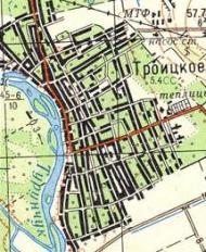 Topographic map of Troitske