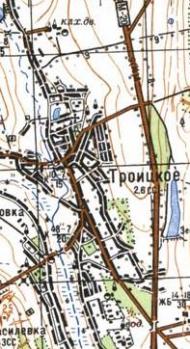 Topographic map of Troitske