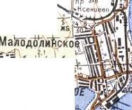Topographic map of Malodolynske