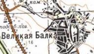 Topographic map of Velyka Balka