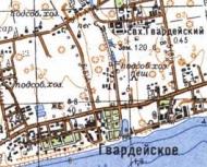 Topographic map of Gvardiyske