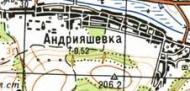Topographic map of Andriashivka
