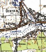 Topographic map of Osychky
