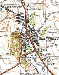 Topographic map of Tsebrykove