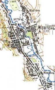 Topographic map of Zhovten