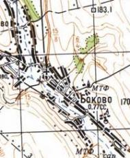 Topographic map of Bokove
