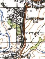 Topographic map of Dmytrenky
