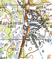 Топографічна карта Харківців