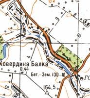 Топографічна карта Ковердиної Балки