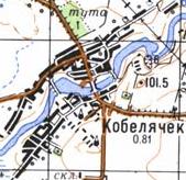 Топографічна карта Кобелячка