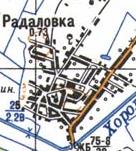 Топографическая карта Радаловки