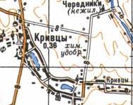 Топографічна карта Кривців