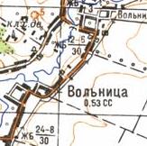 Topographic map of Vilnytsya