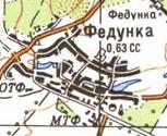 Топографическая карта Федунки